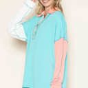 Small SAPPHIRE OVERSIZED POLO WAVE RIB TUNIC WITH CONTRAST  