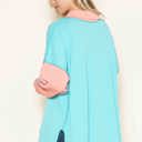 Small SAPPHIRE OVERSIZED POLO WAVE RIB TUNIC WITH CONTRAST  