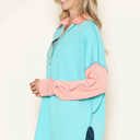 Medium SAPPHIRE OVERSIZED POLO WAVE RIB TUNIC WITH CONTRAST  