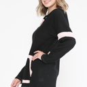 Small BLACK TUNIC HOODIE WITH NEON CONTRAST