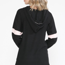 Small BLACK TUNIC HOODIE WITH NEON CONTRAST