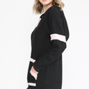 Medium BLACK TUNIC HOODIE WITH NEON CONTRAST