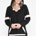 XL BLACK TUNIC HOODIE WITH NEON CONTRAST