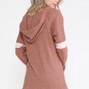 Small MAUVE TUNIC HOODIE WITH NEON CONTRAST