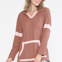 Medium MAUVE TUNIC HOODIE WITH NEON CONTRAST