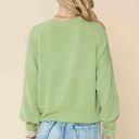 Small PISTACHIO CROP LONG SLEEVE WAVE RIB TOP 