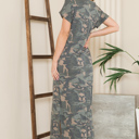 Small CAMO CAMO MAXI DRESS WITH SIDE SLIT AND POCKETS