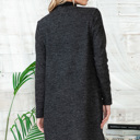 Small BLACK SUPER SOFT FABRIC MIDI OPEN CARDIGAN