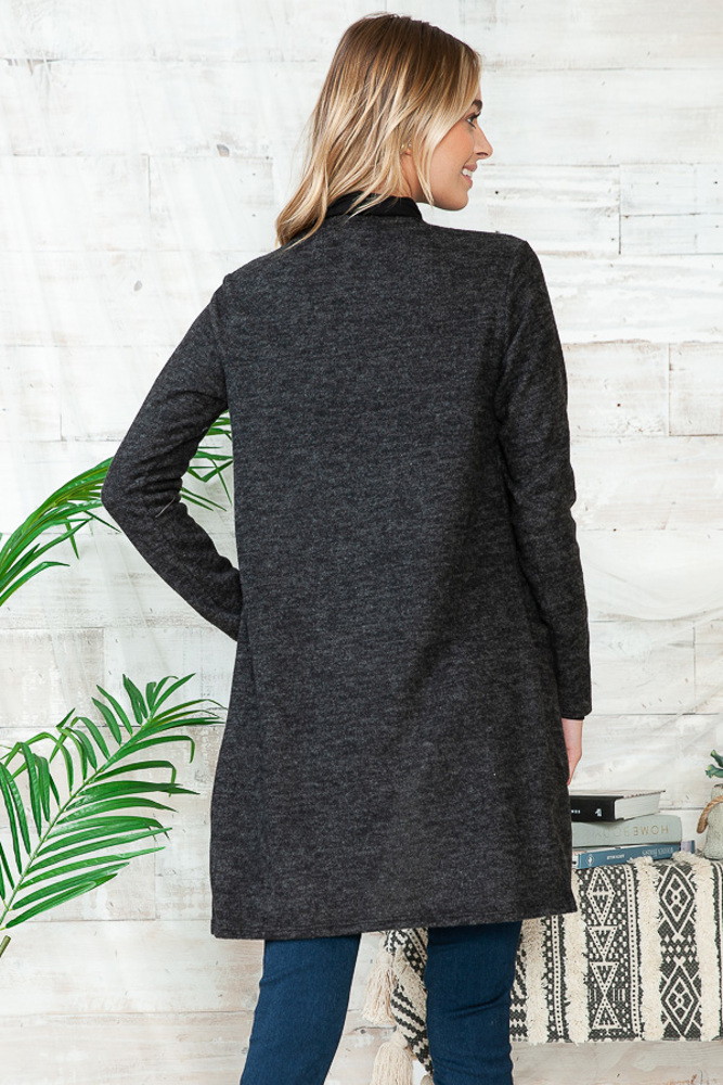 SUPER SOFT FABRIC MIDI OPEN CARDIGAN