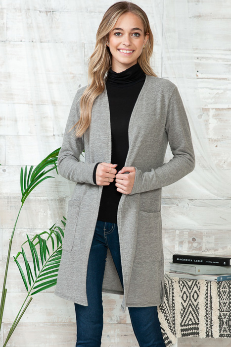 SUPER SOFT FABRIC MIDI OPEN CARDIGAN