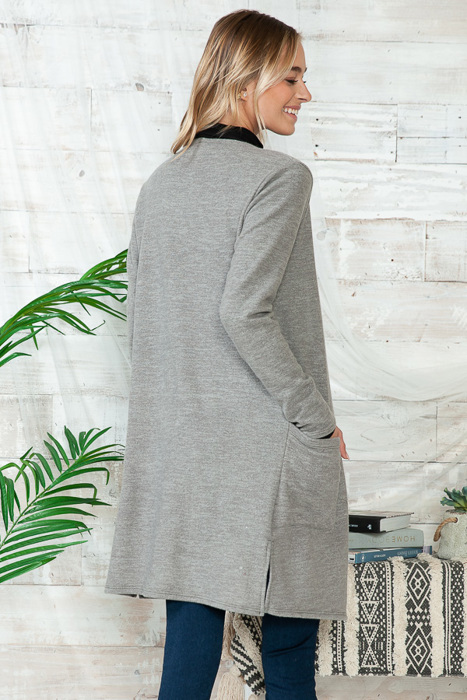 SUPER SOFT FABRIC MIDI OPEN CARDIGAN