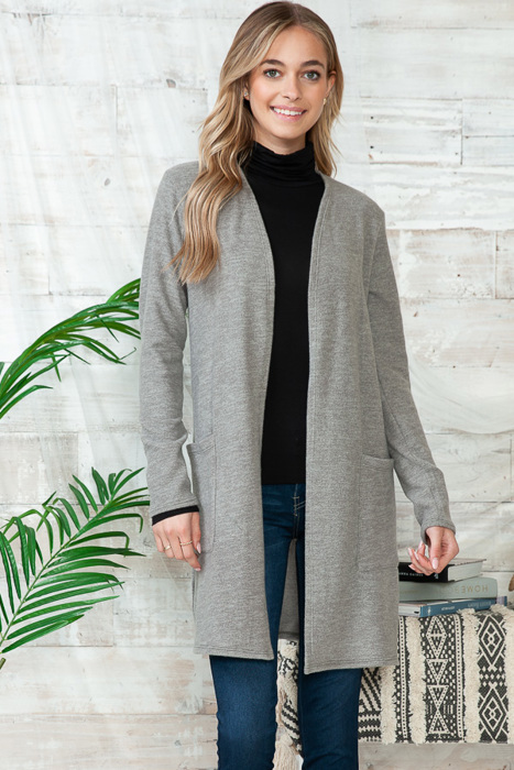 SUPER SOFT FABRIC MIDI OPEN CARDIGAN