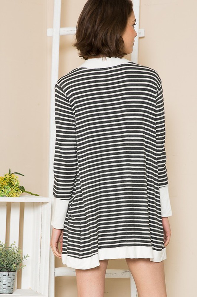 STRIPED OPEN CARDIGAN