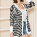 Medium CHARCOAL STRIPED OPEN CARDIGAN