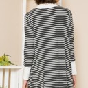 Medium CHARCOAL STRIPED OPEN CARDIGAN