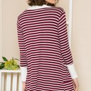 Small BURGUNDY STRIPED OPEN CARDIGAN