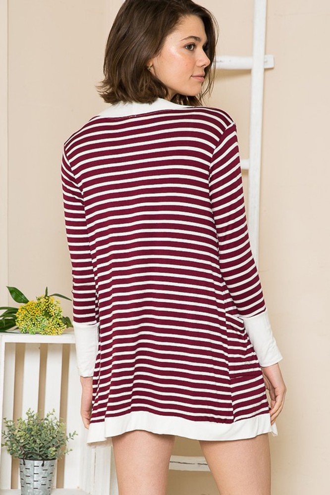 STRIPED OPEN CARDIGAN