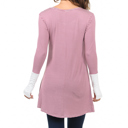 Large MAUVE HI-LOW STRIPE TUNIC WITH THUMB HOLE