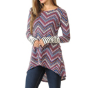 XL MULTI Hi-Low Chevron Tunic with Thumb Hole