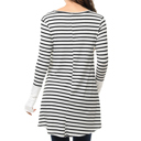 Small BLACK HI-LOW STRIPE TOP WITH COLOR BLOCK SLEEVE