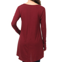 Small BURGUNDY Solid Hi-Low Tunic with Thumb Hole