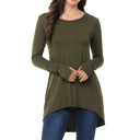 Small OLIVE Solid Hi-Low Tunic with Thumb Hole