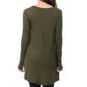 Small OLIVE Solid Hi-Low Tunic with Thumb Hole