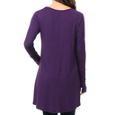 XL PLUM Solid Hi-Low Tunic with Thumb Hole