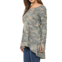 Small CAMO Camo Hi-Low Tunic with Color Block Sleeves