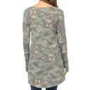 Small CAMO Camo Hi-Low Tunic with Color Block Sleeves