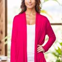 Medium NAVY/FUCHSIA/PINK 3 Pack Long Sleeve Cardigan for Women Open Front Dressy (Multi Colors Office Cardigan)