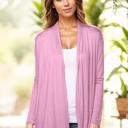 Small ROSE/MAGENTA/OLIVE 3 Pack Long Sleeve Cardigan for Women Open Front Dressy (Multi Colors Office Cardigan)