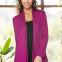 Large ROSE/MAGENTA/OLIVE 3 Pack Long Sleeve Cardigan for Women Open Front Dressy (Multi Colors Office Cardigan)