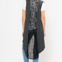 XL CHARCOAL HI-LOW BACK LACE DETAIL VEST