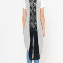 Small GREY HI-LOW BACK LACE DETAIL VEST