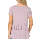 XL LAVENDER SHORT SLEEVE TOP WITH BACK RUFFLE