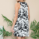 Medium WHITE CASUAL CREW NECK SLEEVELESS DRESS WITH POCKETS