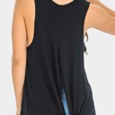 Large BLACK TANK TOP WITH BACK KNOT