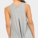 Large GREY TANK TOP WITH BACK KNOT