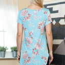 XL MINT LONG FLORAL TUNIC TOP CHEST STRAP DETAIL