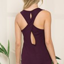 Small PLUM CROSS BACK TUNIC TANK TOP