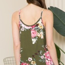 XL OLIVE FLORAL CRISS CROSS TANK TOP