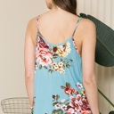 Medium TURQUOISE FLORAL CRISS CROSS TANK TOP