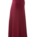 Small BURGUNDY SOLID MAXI SKIRT