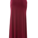 Small BURGUNDY SOLID MAXI SKIRT