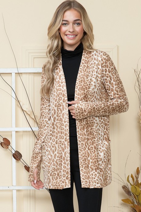 ANIMAL CARDIGAN WITH THUMB HOLE