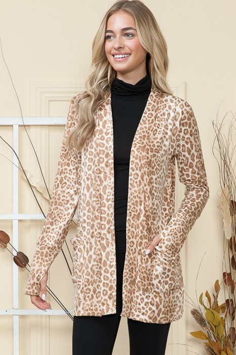 ANIMAL CARDIGAN WITH THUMB HOLE