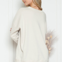 L-XL BEIGE CUSTOM SOLID FLEECE OVERSIZED SWEATSHIRT