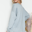 L-XL HEATHER GREY CUSTOM SOLID FLEECE OVERSIZED SWEATSHIRT