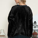L-XL BLACK OVERSIZED PLUSH SWEATSHIRT